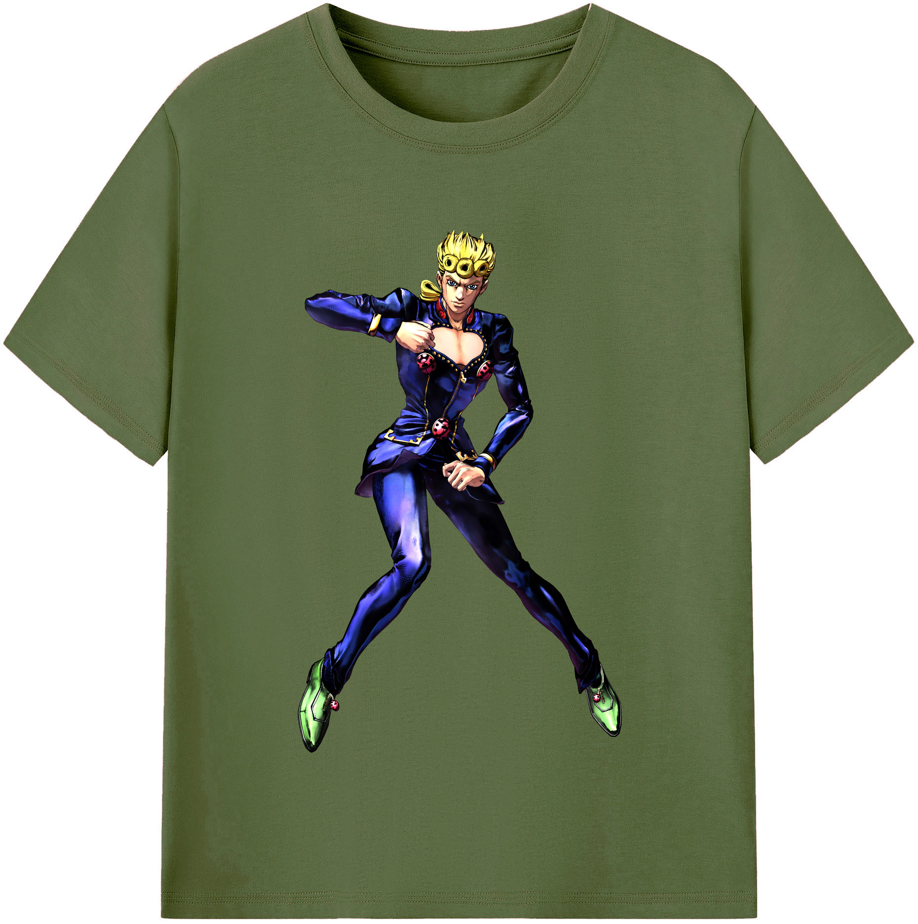 （画像用） ジョジョの奇妙な冒険 ジョルノ?ジョバァーナ JoJo's Bizarre Adventure Giorno Giovanna 綿100％半袖Tシャツ（フロントプリント）